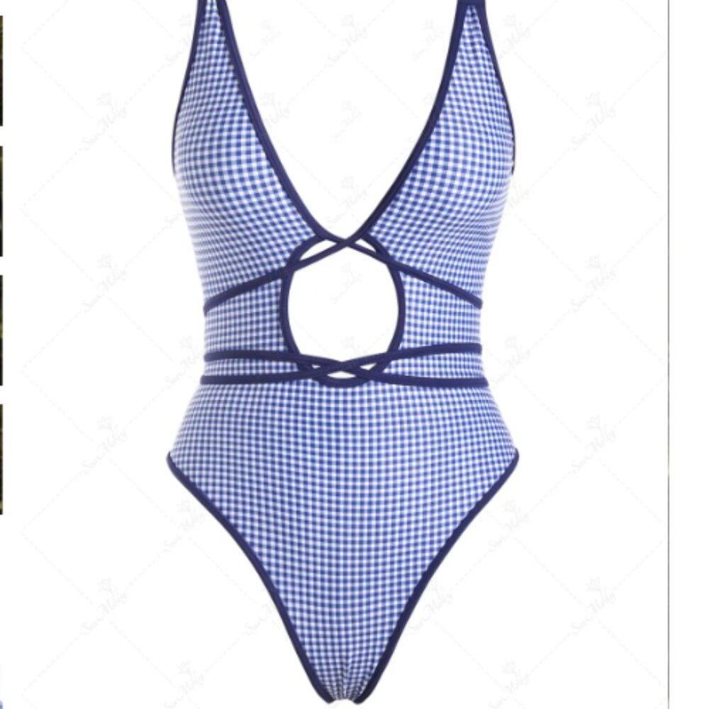 Seamolly 1950's Retro Gingham One Piece Swimsuit